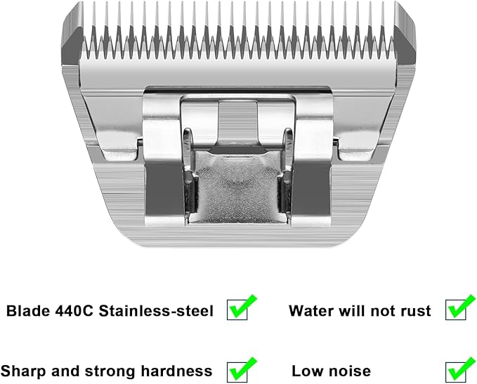 10W+7FW+5FW+4FW Detachable Dog Grooming Wide Blades,Cut Length 1/16"(1.5mm) to 3/8”(9.5mm) Compatible with Andis,Oster A5,Wahl KM10 Series Clippers,4 Pack