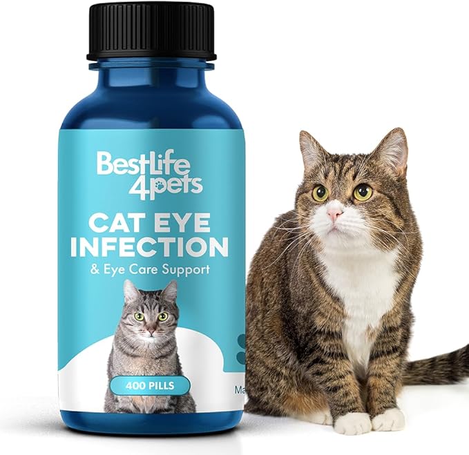 Eye Care and Vision Support for Cats - Holistic Kitten Eye Infection Treatment Helps with Conjunctivitis, Swelling, Discharge and More. Easy to Use Pills Relieve the Cat Eye Drops Struggle