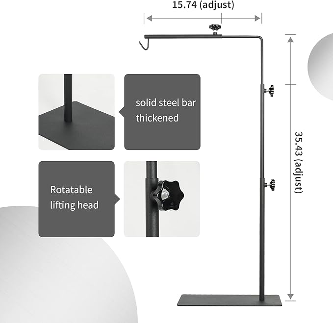 BETAZOOER Reptile Lamp Stand Adjustable Floor Light Holder Stand Landing Lamp Stand Bracket Metal Lamp Support for Reptile Glass Terrarium Heating Light