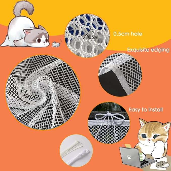 Cat Balcony Rail Net Cat Anti-Fall Netting Pet Balcony Mesh Fence Net Child Safety Screen Protection Crib Mesh for Pets