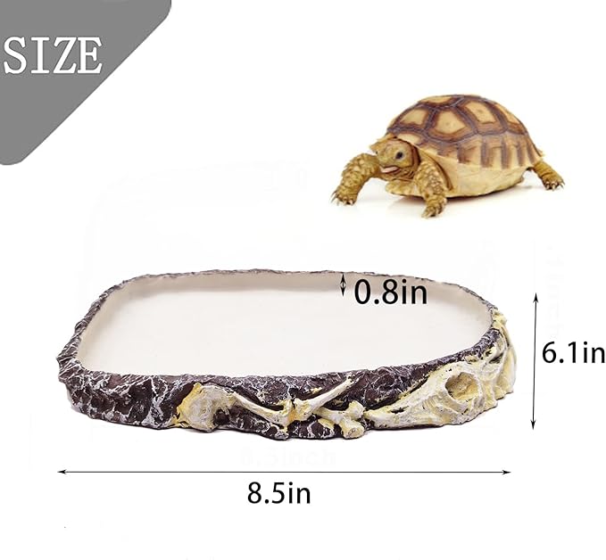 Tfwadmx 2 Pack Reptile Water Bowl Reptile Feeding Dish Reptile Feeder Food and Water Bearded Dragon Food Dish for Lizard Turtle Frog Leopard Gecko Snake Chameleon