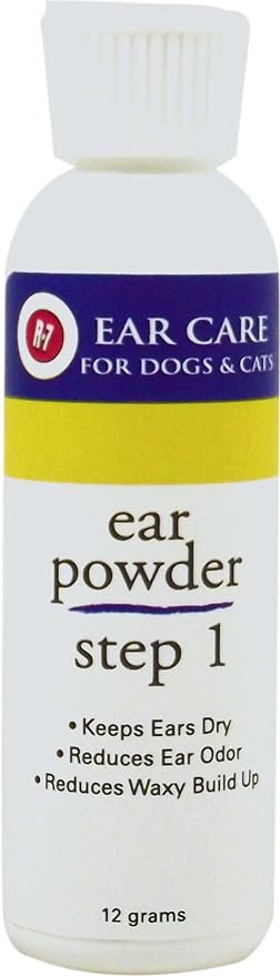 Ear Powder Step 1, 12 Grams, Dog Ear Infection Treatment, Cat & Dog Ear Cleaner Powder for dirt removal