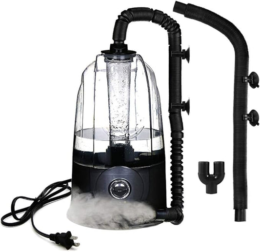 COOSPIDER Reptile Fogger Humidifier Mister for Terrarium Tank with 2 Extension Tubes/Hoses, Pets Mister Adjustable Fog for Reptiles/Amphibians/Snake (3L,380ml/hr)