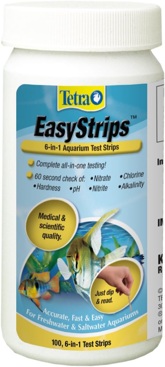 Tetra EasyStrips 6-In-1 Aquarium Test Strips, Water Testing 100 Count (Pack of 1)