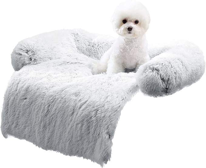 HACHIKITTY Dog Sofa Bed Mat Cover Soft Plush, Couch Cover for Dogs Dog Mat for Furniture Protector Pet Sofa Mat for Dogs, Dog Furniture Bed Sofa Cushion Washable Dogs Bed Mats (X-Large, Grey)