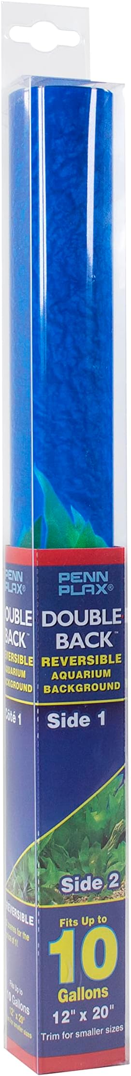 Penn-Plax Reversible Double-Sided Aquarium Background - Side 1 Blue Gradient/Side 2 Underwater Plant Life (DBC10CB)