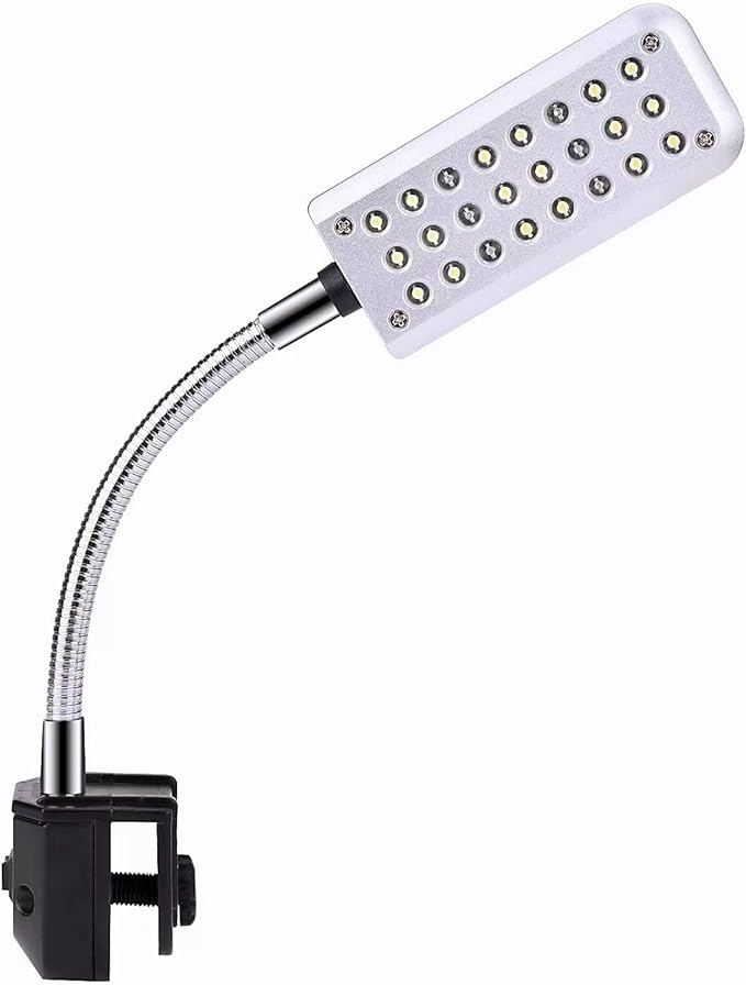 Aquarium Light Clip on Fish Tank Lighting Small Fish Light for Rimless Fish Tanks, White and Blue LEDs