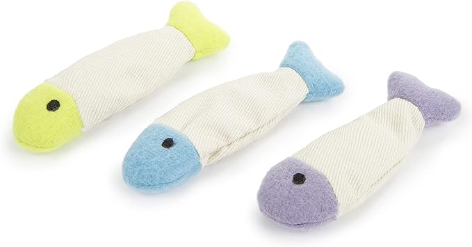 SmartyKat (9 Count Fish Flop Crinkle Catnip Cat Toys - Multi Color, 9 Count