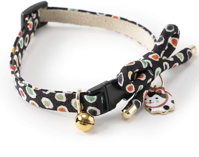 Necoichi ZEN Hariko Charm Cat Collar (Black)