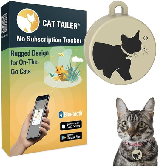 Cat Tracker - Small and Lightweight Waterproof Bluetooth Pet Collar Attachment, 328 foot Range, Replaceable 6 Month Battery Life, Android/Apple iOS Compatible