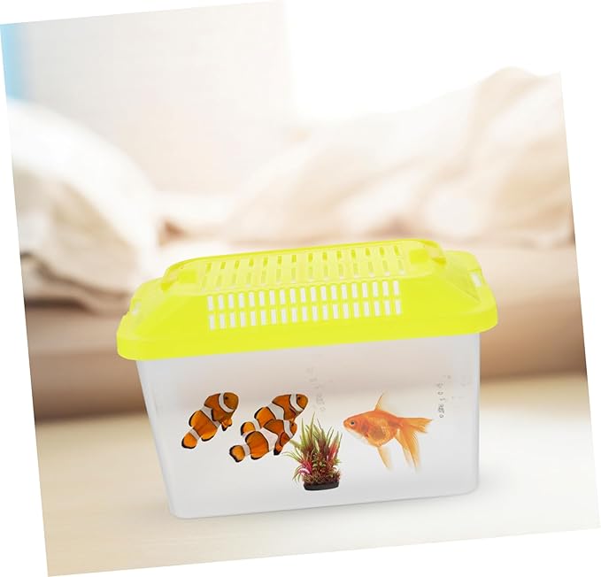 Plastic Turtle Fish Tank Lizards Terrarium Tank Reptile Feeding Tank Feeding Box for Reptile Reptiles Amphibia Portable Turtle Feeding Box Plastic Handheld Fish Tank Breeding Case