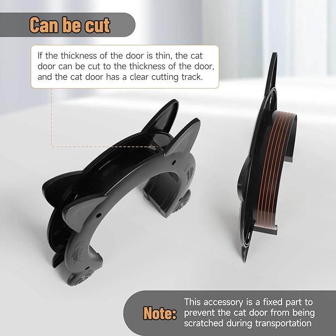 Cat Door Interior Door - No-Flap Cat Door for Interior Door, Cat Door Interior Door for Cats Up to 21 lbs, Easy DIY Setup, Secured Installation in Minutes, No Training Needed