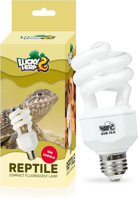 Lucky HERP UVA UVB Reptile Light 10.0, Desert UVB 150 Compact Fluorescent Lamp 15W