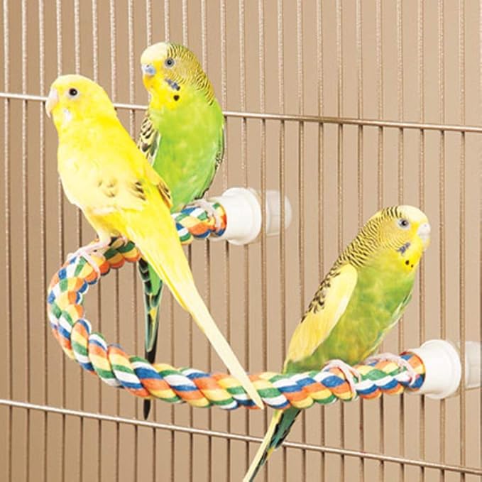 JW Pet Comfy Perch For Birds Flexible Multi-color Rope, Small - 14" Length