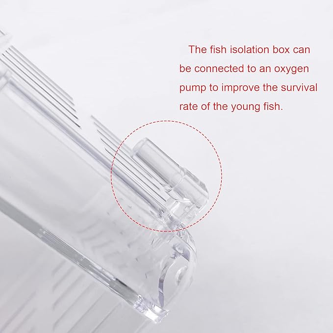 1Pcs Aquarium Fish Breeder Box Acrylic Fish Tank Pneumatic Hatchery Incubator Breeder Box Floating Fish Isolation Box with Suction Cups(Extra Large)