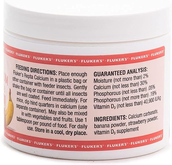 Fluker's Strawberry Banana Flavored Repta Calcium with Vitamin D3, 4 oz