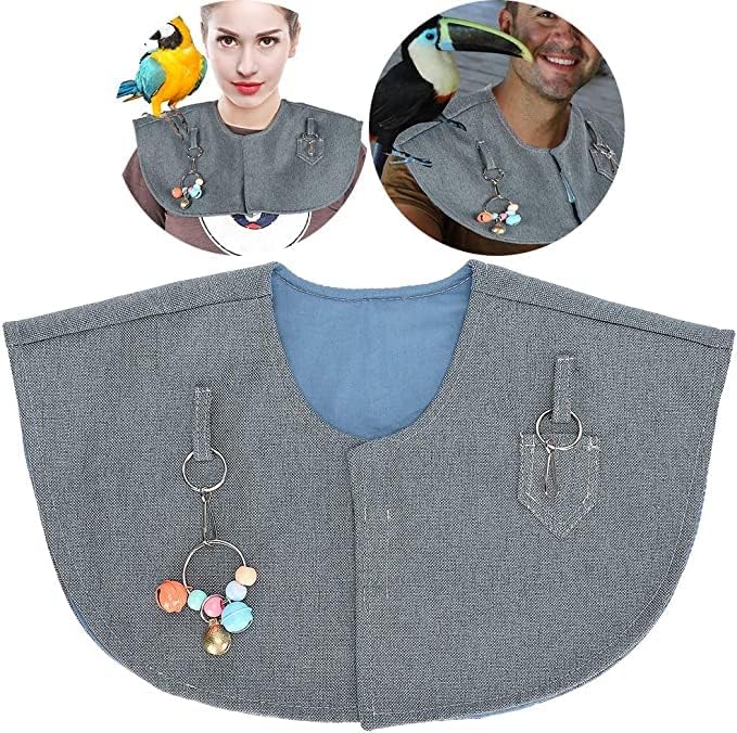 Parrot Anti-Scratch Shoulder Bird Anklet Toys, Multi-Functional Bird Diaper Flight Suits Pee Pads Diaper Poop Shawl for Small Medium Cockatiel Parakeet Macaw Lovebirds Finches (Shoulder Protector-XL)