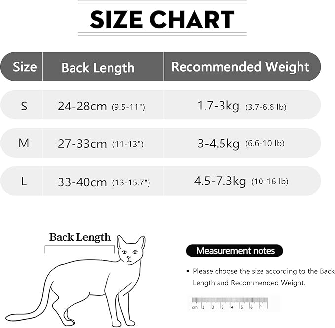 Cat Surgical Recovery Suit Professional for Male Female Dog Abdominal Wounds Cone E-Collar Alternative, Anti-Licking Or Skin Diseases Pet Surgical Recovery Pajama Suit, Soft Fabric Onesie for Cats