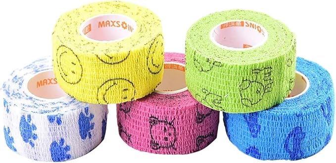 Stmandy Vet Wrap Bulk, Bandage Wrap Vet Tape 1 Inch,Waterproof Self Adherent for The People or The pet(cat, Dog, Horse and so one) who was injure or Have Wounds (Cartoon)