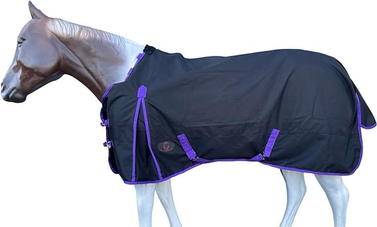 1200 Denier Horse RAIN Sheet | Horse Turnout Sheet | Horse RAINSHEET (Waterproof & Breathable) (Black-Purple, 72)