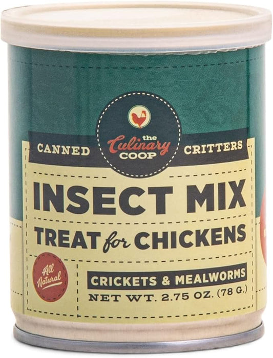 Fluker's Culinary Coop Canned Mealworms and Crickets Chicken Treat, All Natural and Packed with Protein, 2.75 oz