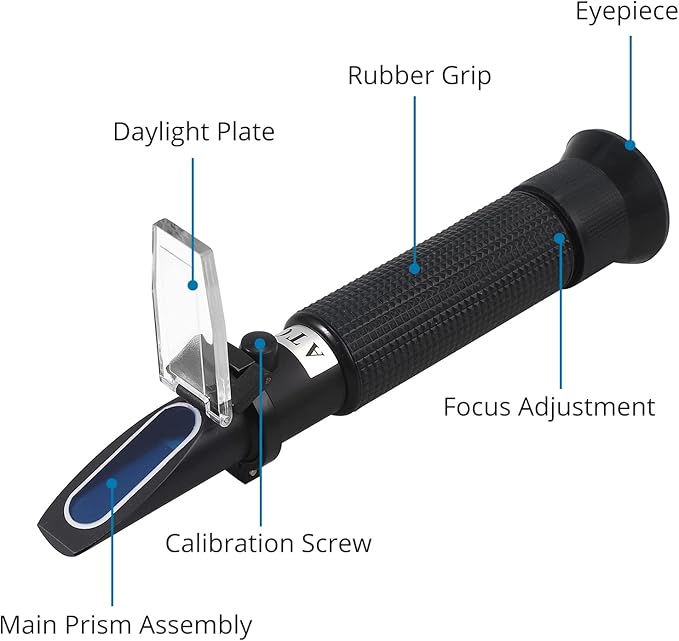 AUTOUTLET Salinity Refractometer for Aquarium Salinity Tester with ATC and Dual Scale 0-100‰ & 1.000-1.070 Specific Gravity Saltwater Tester for Seawater Pool Fish Tank