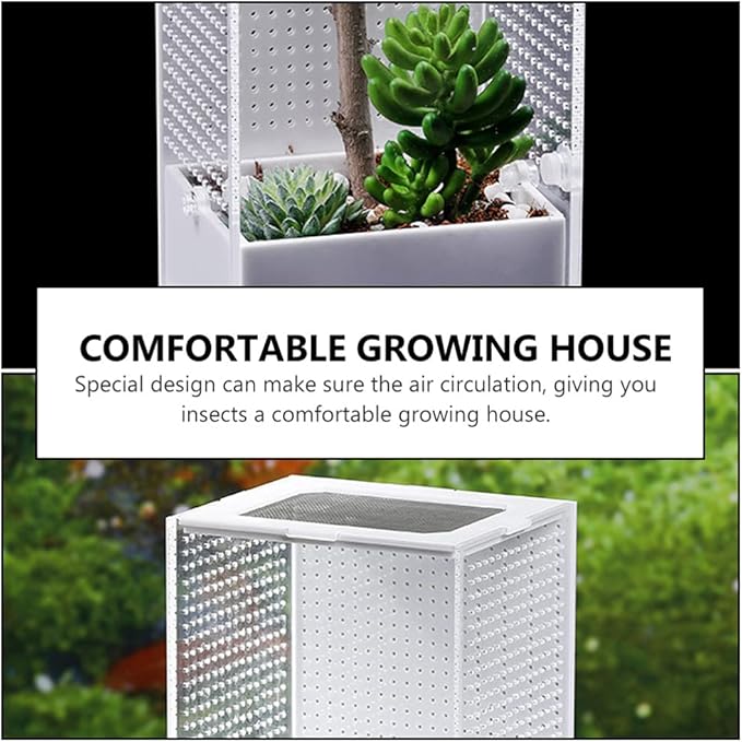 balacoo Magnetic Acrylic Reptile Breeding Box Terrarium Cage Tank for Tarantula Scorpion Sling Isopods Lizards Mantis