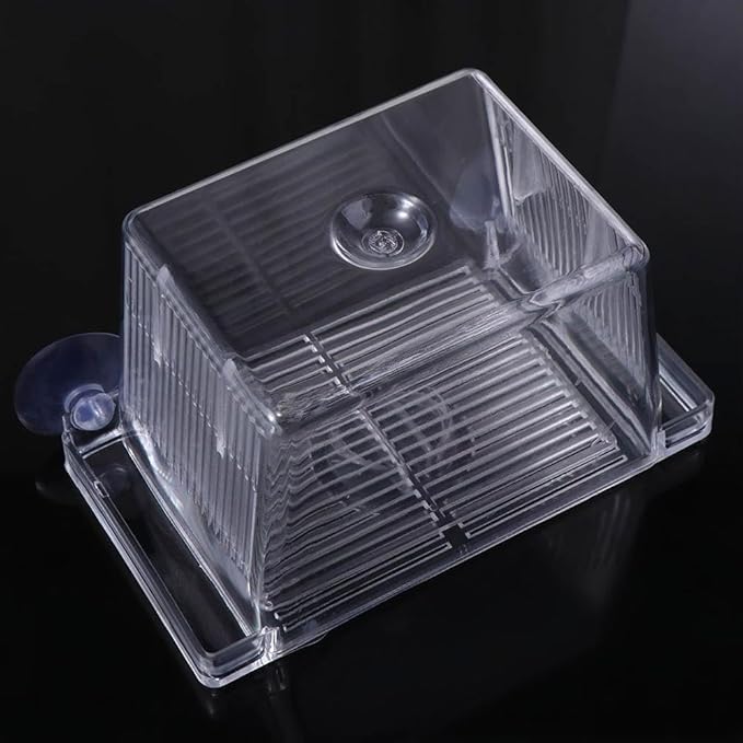 Fish Breeding Box Acrylic Hatchery Incubator Tank with Suction Cups Clownfish Incubator for Baby Fish Shrimp and Guppy