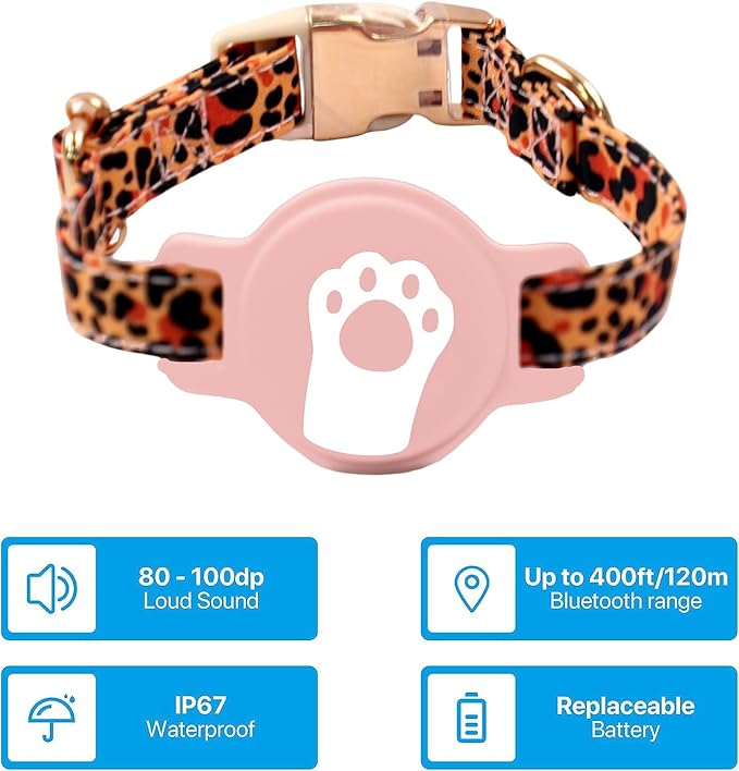 Cat Locator Pet GPS Tracker Collar - Fi Finder & Activity Monitor with Perimeter Control Adjustable Collar, IP70 Waterproof Tracking Device,Real-Time Tracking, No Monthly Fees (Only iOS)