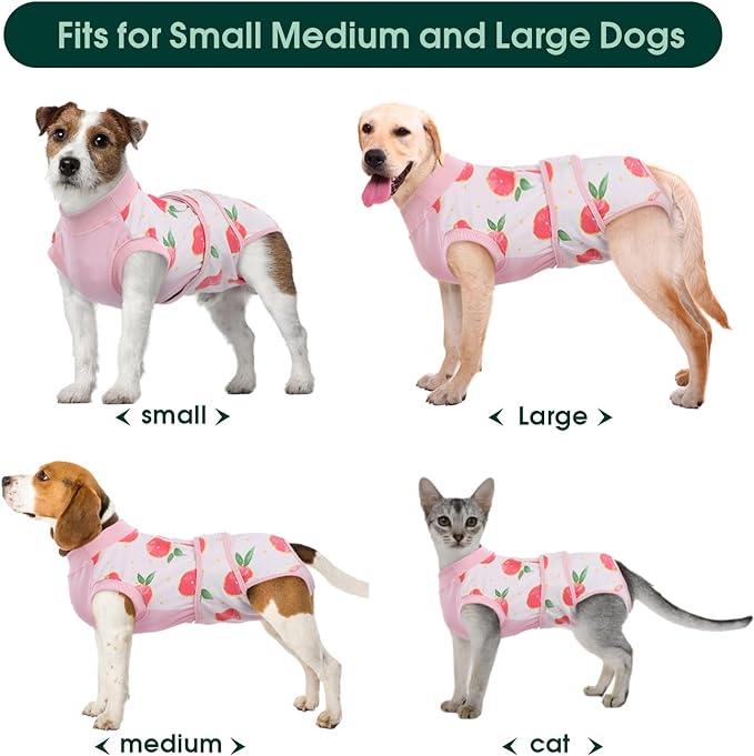 Kuoser Recovery Suit for Dogs Cats After Surgery, Professional Pet Recovery Shirt Dog Abdominal Wounds Bandages, Substitute E-Collar & Cone,Prevent Licking Dog Onesies Pet Surgery Recovery Suit