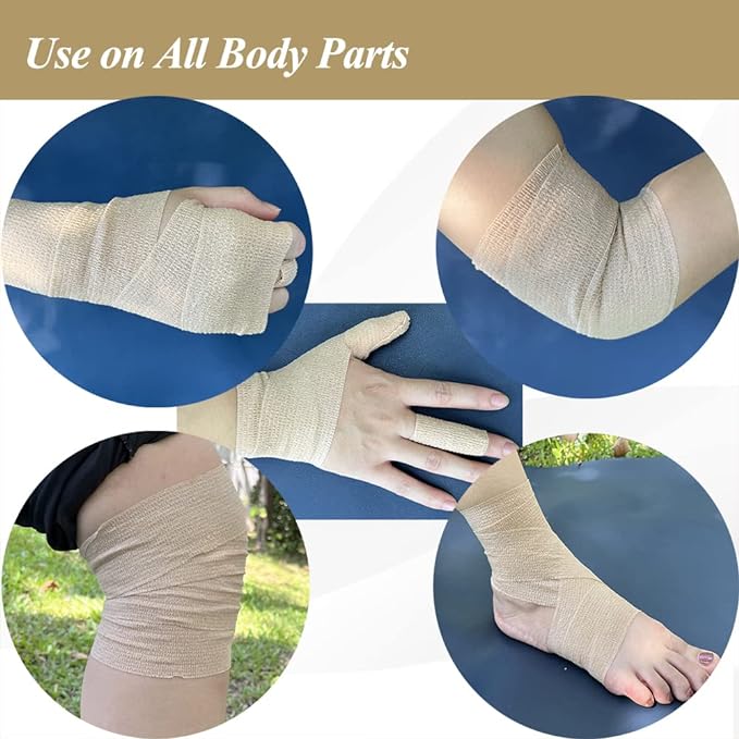 Vet Wrap for Dogs,2 Inches 5 Yards 12 Pack Self Adhering Bandage Wrap Stretchy,Flexible Wound Cohesive Bandages(Brown)