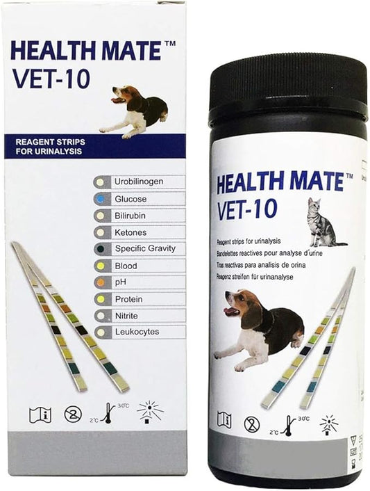 Easy Dog, Cat Pet Health Urine 10 Parameter Test Strips, Pack of 50 Tests