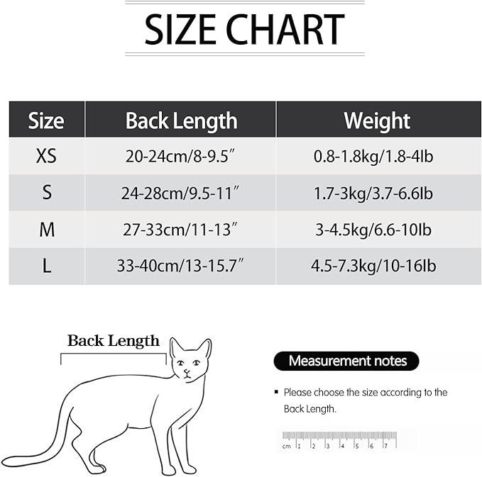 Cat Surgical Recovery Suit Professional for Male Female Dog Abdominal Wounds Cone E-Collar Alternative, Anti-Licking Or Skin Diseases Pet Surgical Recovery Pajama Suit, Soft Fabric Onesie for Cats