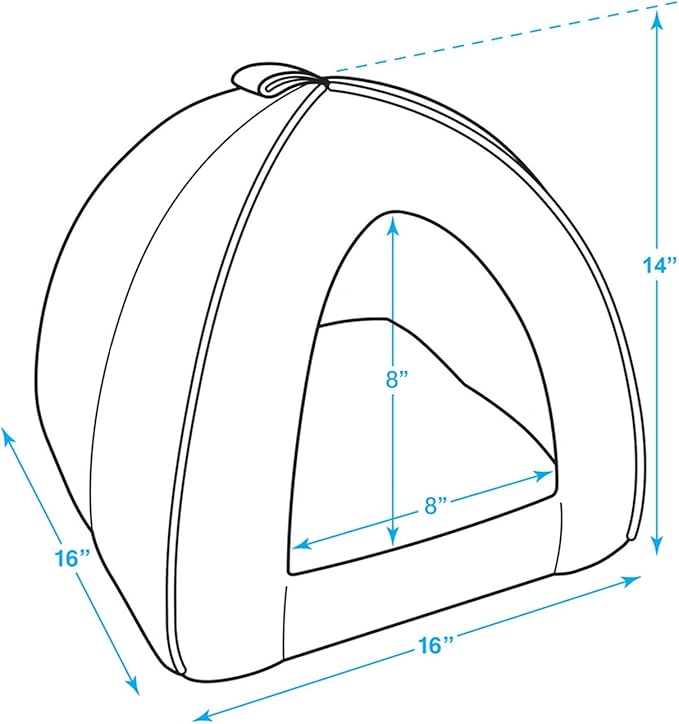 Pet Tent-Soft Bed for Dog and Cat by Best Pet Supplies - Brown Linen, 16" x 16" x H:14"