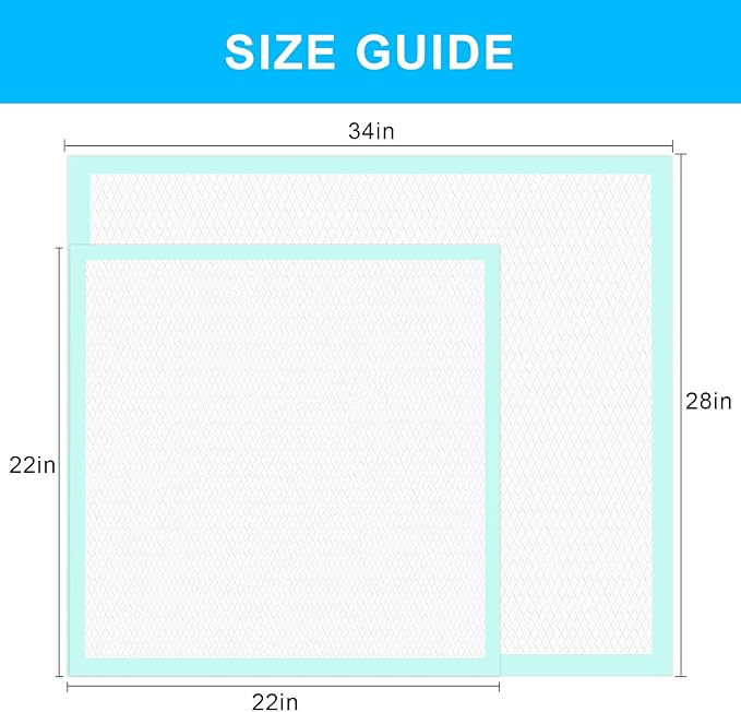 GWT 40 Count 28x34 Inch Premium Dog Pee Pads - Ultra Absorbent, Leak-Proof, Odor Control Pet Training Pads for Large Dogs - Extra Large, Quick-Dry Technology, Tear-Resistant