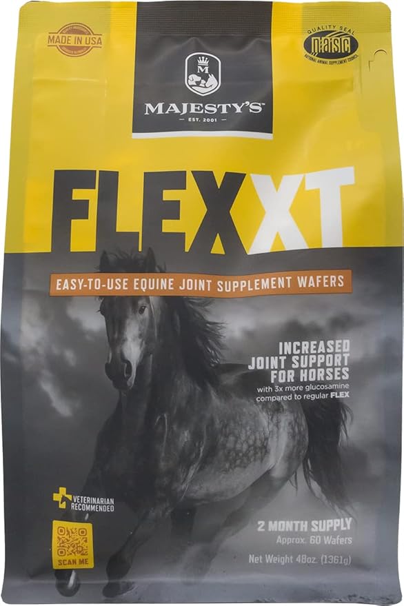 Majesty's Flex XT Wafers - Superior Horse/Equine Joint Support with Increased Supplement Levels - Glucosamine, MSM, Yucca, Vitamin C (Regular, 2 Pack(120 Count Total))