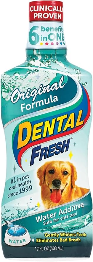 Dog Dental Care Water Additives for Fresher Breath, Teeth Cleaning, and Oral Health - Original 17oz and Advanced Tartar Remover 17oz Formulas