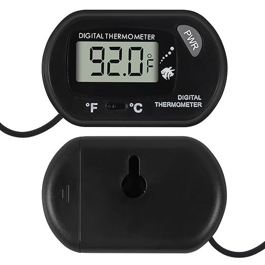 4Pcs Aquarium Thermometer Fish Tank Thermometer Reptile Thermometer Terrarium Water Temperature Test Digital Thermometer with LCD Display Fahrenheit/Celsius(℉/℃)