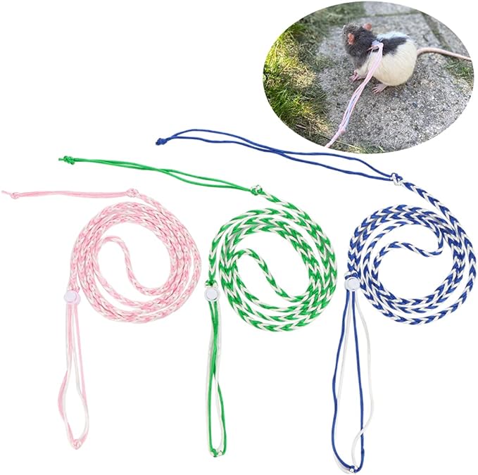 3 Pack adjustable Hamster Leash Harness for Chinchilla Rabbit Hamster Guinea Pig Squirrel Small Animal