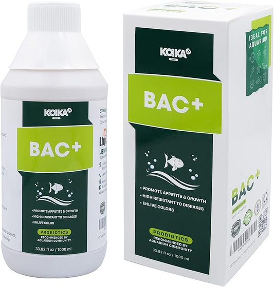 BAC+ Aquarium Probiotics, Immunity Boosting, Disease Resistance & Improve The Digestive System (BAC+,1000ml)