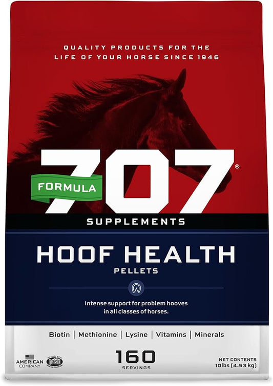 Formula 707 Hoof Health Equine Supplement, 10lb Bucket - 160 Servings – Biotin, Amino Acids, and Minerals to Improve and Support Healthy Horse Hooves