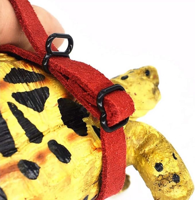 Turtle Harness and Leash with Wings Tortoise Leash Lizard Leash Tortoise Harness Strap Small Animal Adjustable Collar Leash Walking Lead Control Rope Pet Harness Leash (M(3.1'' - 15''),Red)