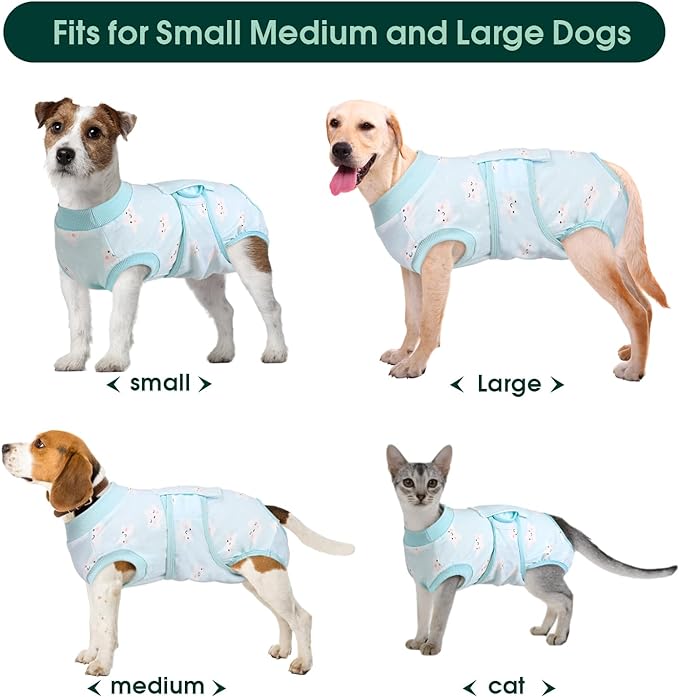 Kuoser Recovery Suit for Dogs Cats After Surgery, Professional Pet Recovery Shirt Dog Abdominal Wounds Bandages, Substitute E-Collar & Cone,Prevent Licking Dog Onesies Pet Surgery Recovery Suit