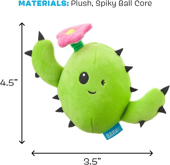 Barkbox 2 in 1 Interactive Plush Dog Toy - Rip and Reveal Dog Toy for Small Dogs - Stimulating Squeaky Pet Enrichment and Puppy Toys | Consuela The Cactus (Small)