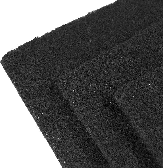 HQRP 6-Piece Activated Charcoal Carbon Litter Box Filters for Hooded Cat Litter Box, 6 x 6.5 Inch Trimmable Pads, 10mm Thick