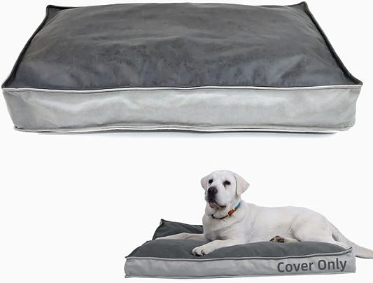Dog Bed Cover, Comfortable and Quiet Dog Bed Covers for Pet Mat Bed,Washable Replacement Cover, Faux Leather Pet Nest, 30" L x 20" W x 3" H, Cover Only
