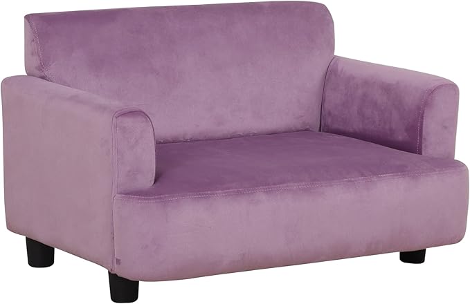 Dog Sofas and Chairs for Small Pet, Pet Sofa Bed with Wooden Frame and Velvet Fabric, Upholstered Dog Bed,Cat Sofa Chair for 45 Pounds Small Animal Using,Purple