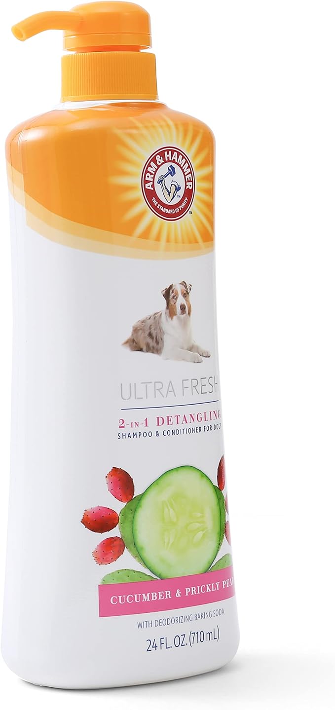 Arm & Hammer for Pets Ultra Fresh Detangling Dog Shampoo + Conditioner, Value Size 24oz, Dog Conditioner, Great Smelling Dog Grooming Supplies, Dog Bathing Supplies, Dog Wash