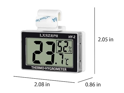 Reptile Thermometer Hygrometer HD LCD Reptile Tank Digital Thermometer with Hook Temperature Humidity Meter Gauge for Reptile Tanks, Terrariums, Vivarium (4packs)