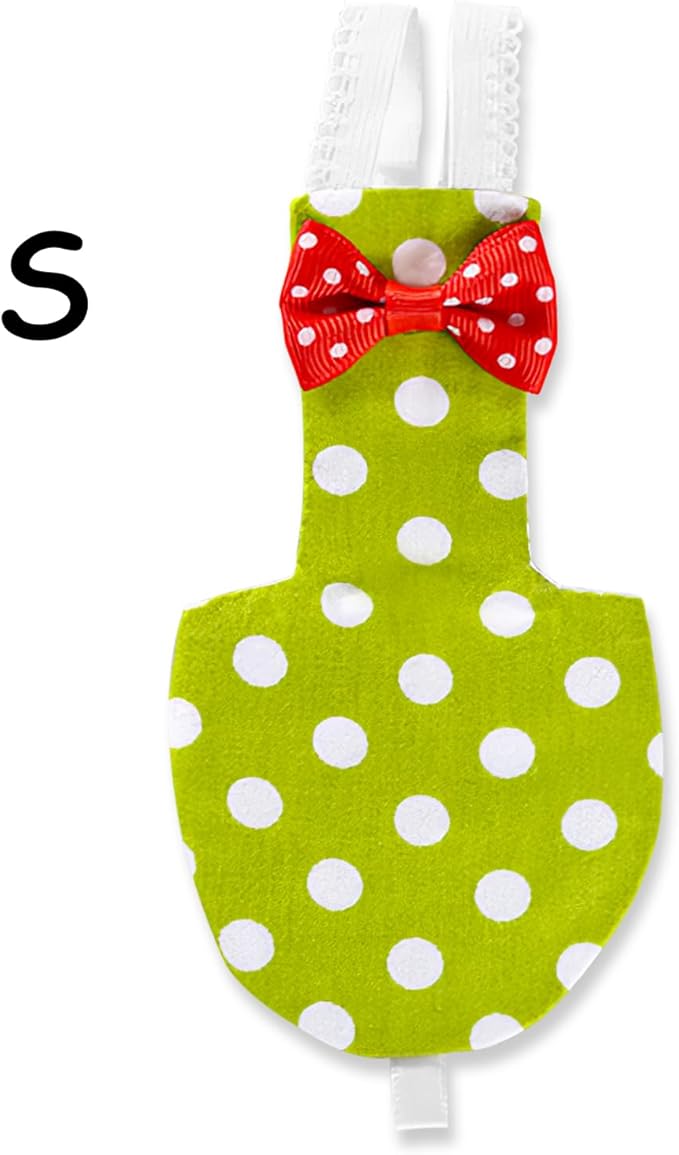 Bird Diaper Flight Suite Bird Vlothes Cockatiel Harness Parrot Nappy with Waterproof Inner Layer washable Cute Urine Wet Suit Macaw Parakeet Bird Clothes Warm (Green Polka Dot, S)